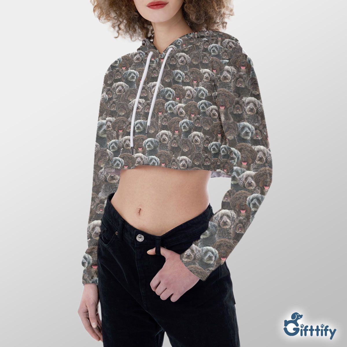 Schnoodle A Punch Of Lovely Dogs Crop Top Hoodie