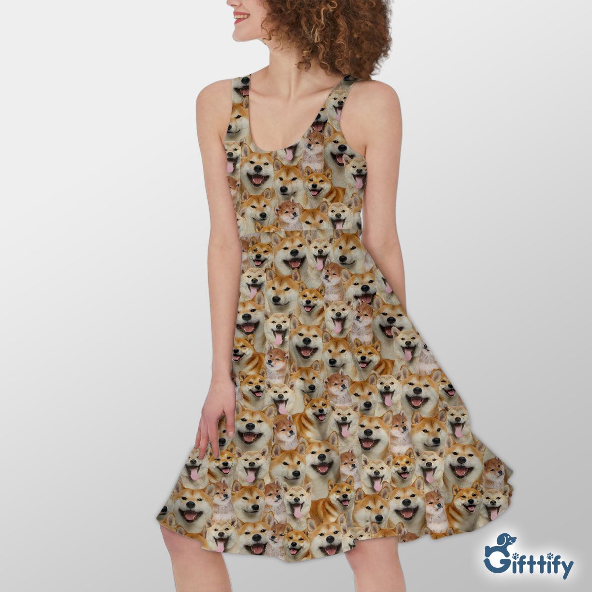 Blank Shib A Punch Of Lovely Dogs Women's Dress