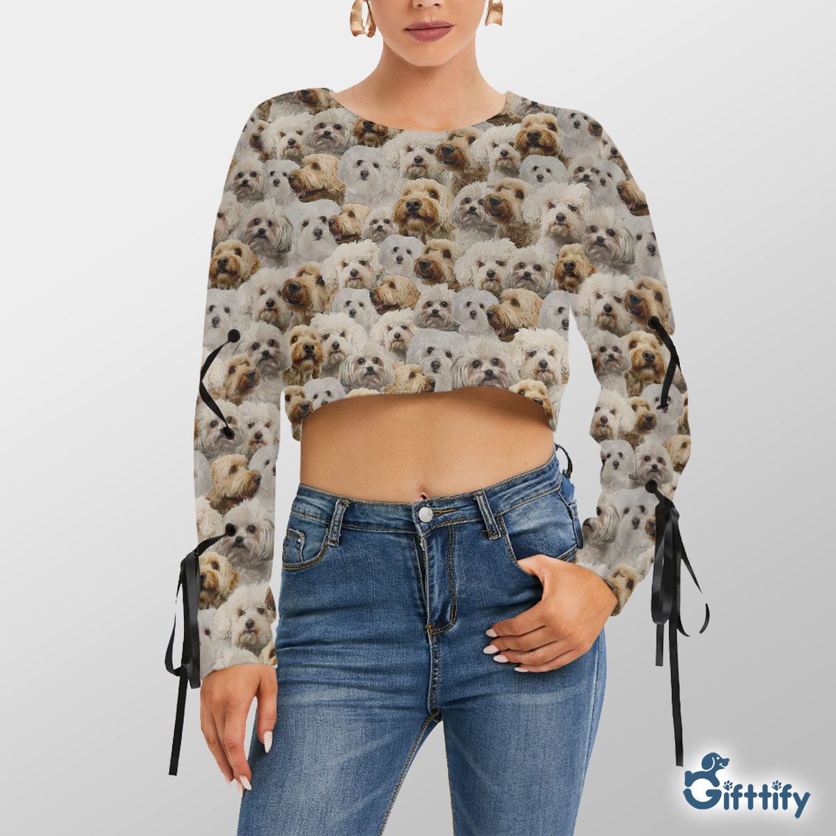 Bolo A Punch Of Lovely Dogs Cropped Sweatshirt