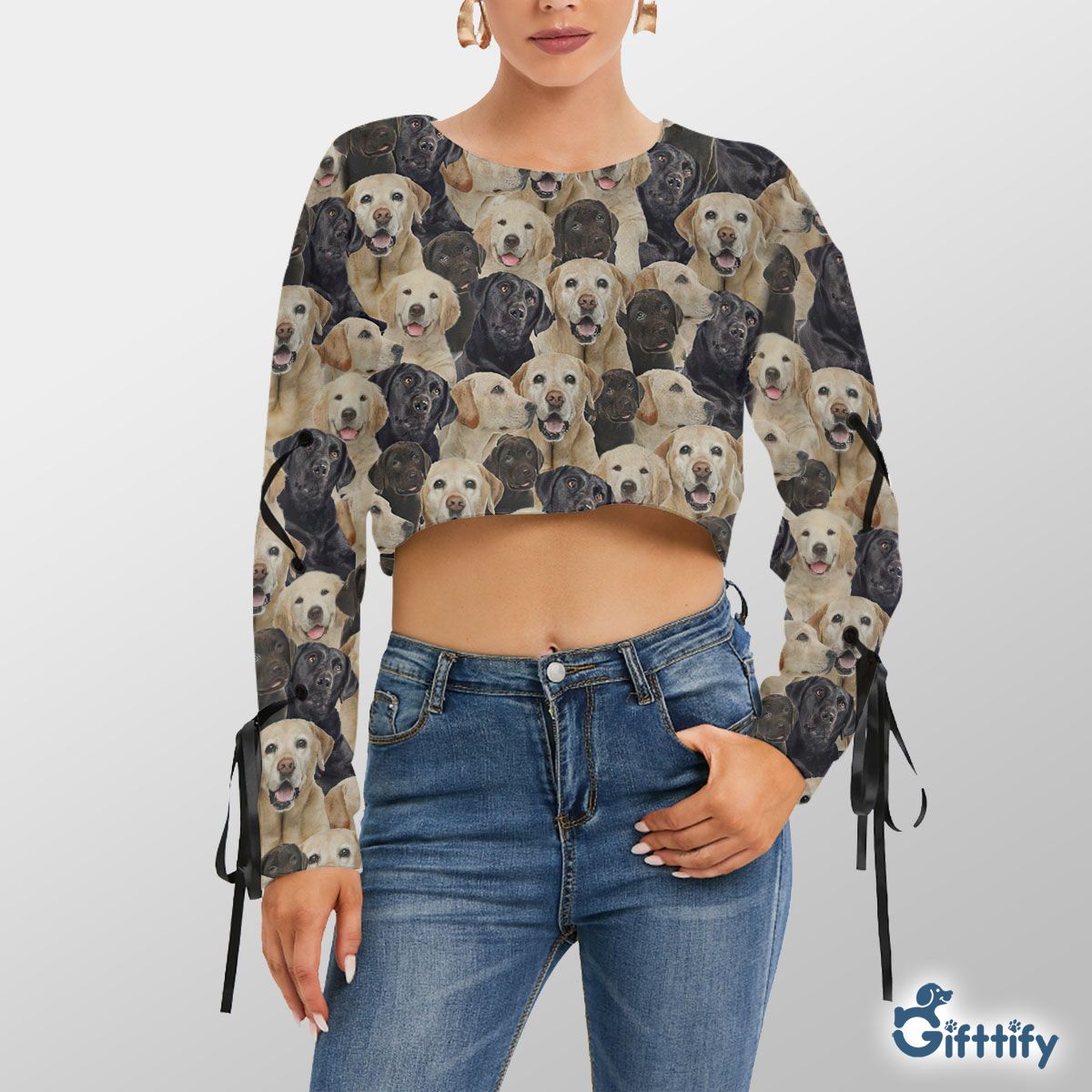 Labrador A Punch Of Lovely Dogs Cropped Sweatshirt