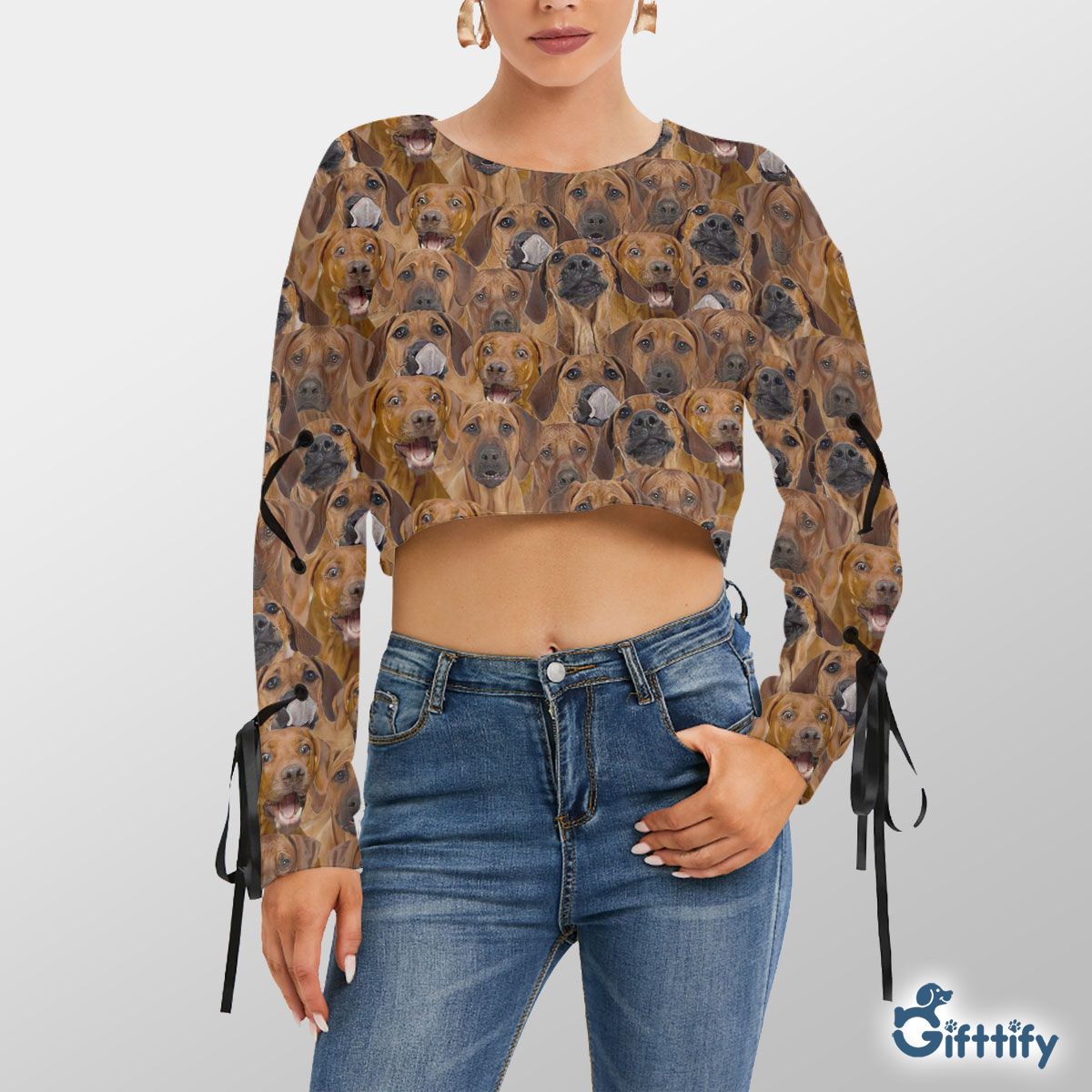 Rhodesian Ridgeback A Punch Of Lovely Dogs Cropped Sweatshirt