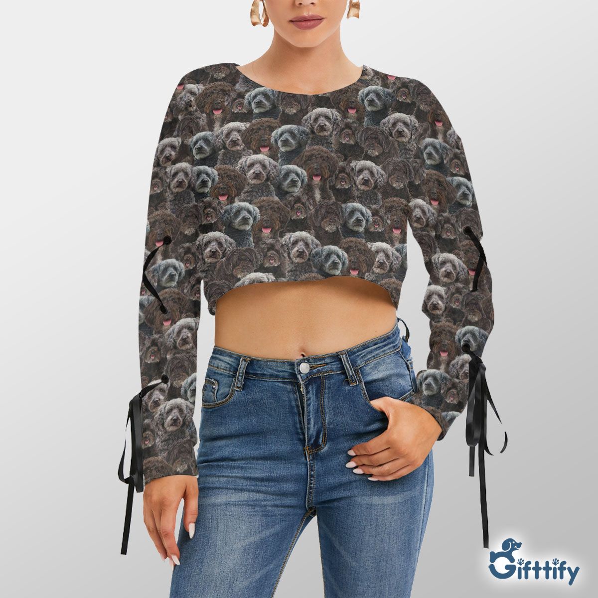 Schnoodle A Punch Of Lovely Dogs Cropped Sweatshirt