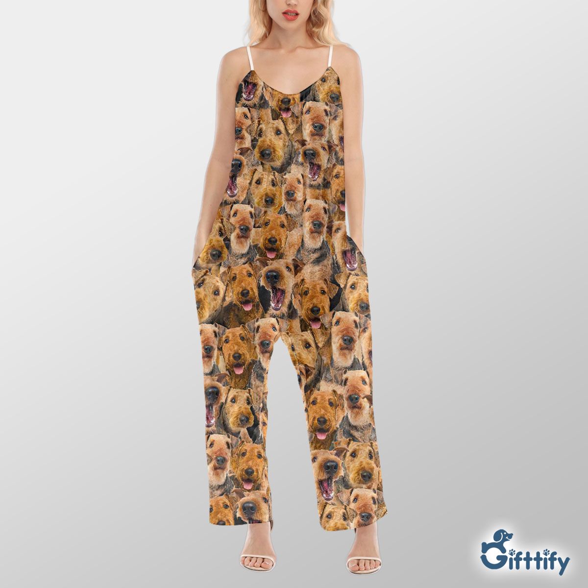 Airedale Terrier A Punch Of Lovely Dogs Cami Jumpsuit