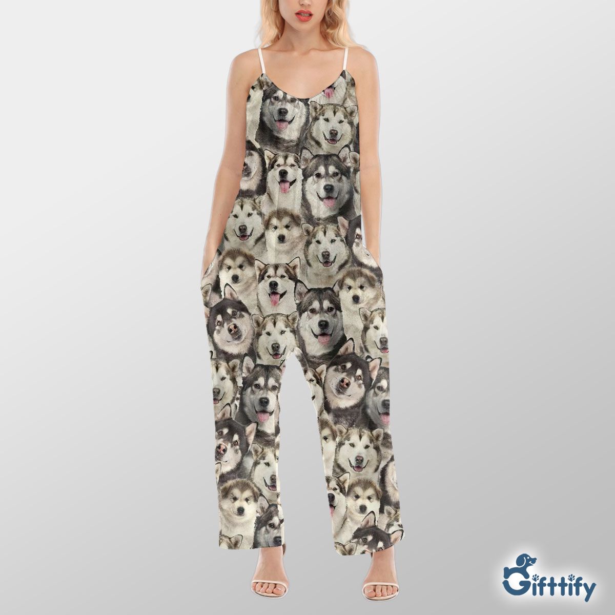 Alaskan Malamute A Punch Of Lovely Dogs Cami Jumpsuit