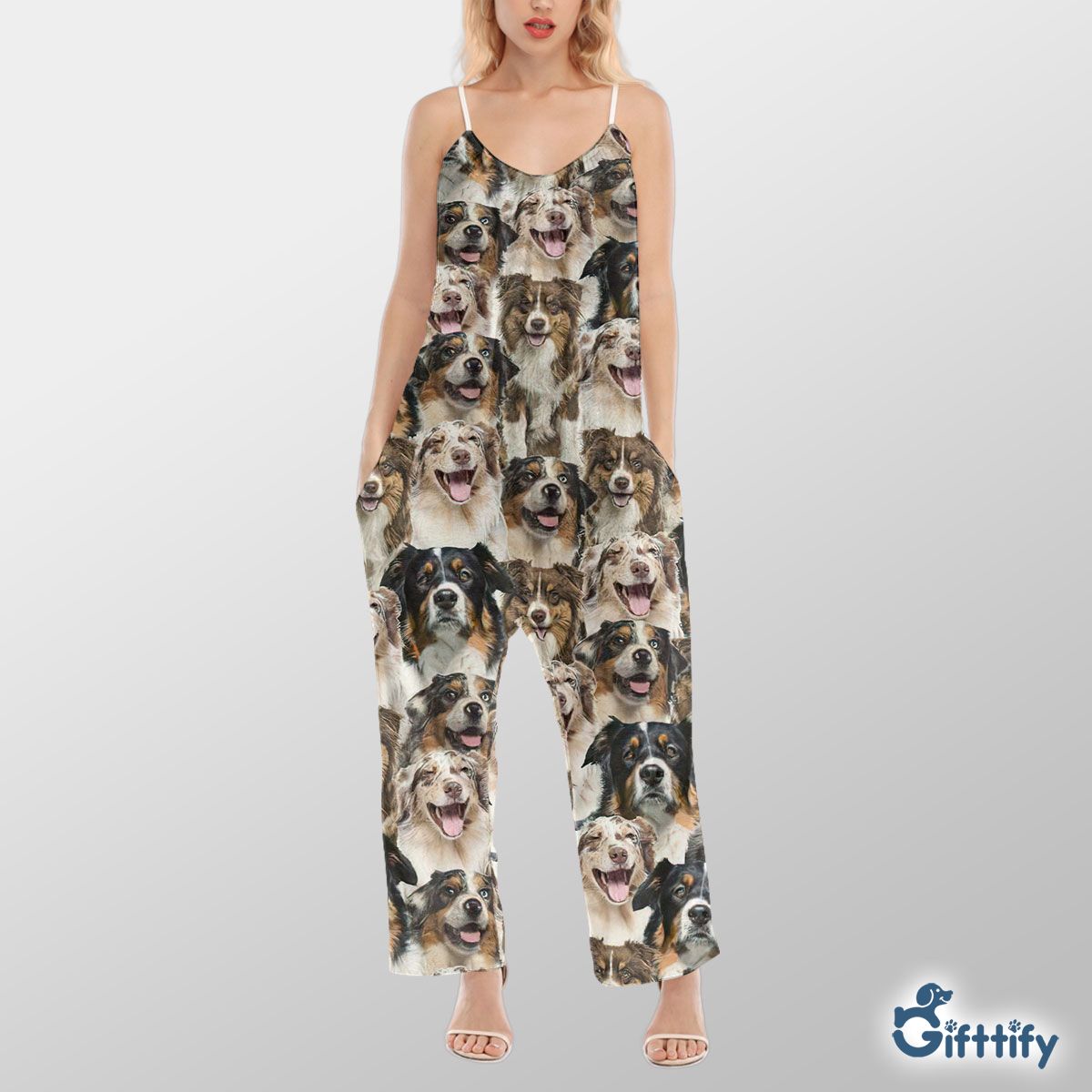 Blank Aust A Punch Of Lovely Dogs Cami Jumpsuit