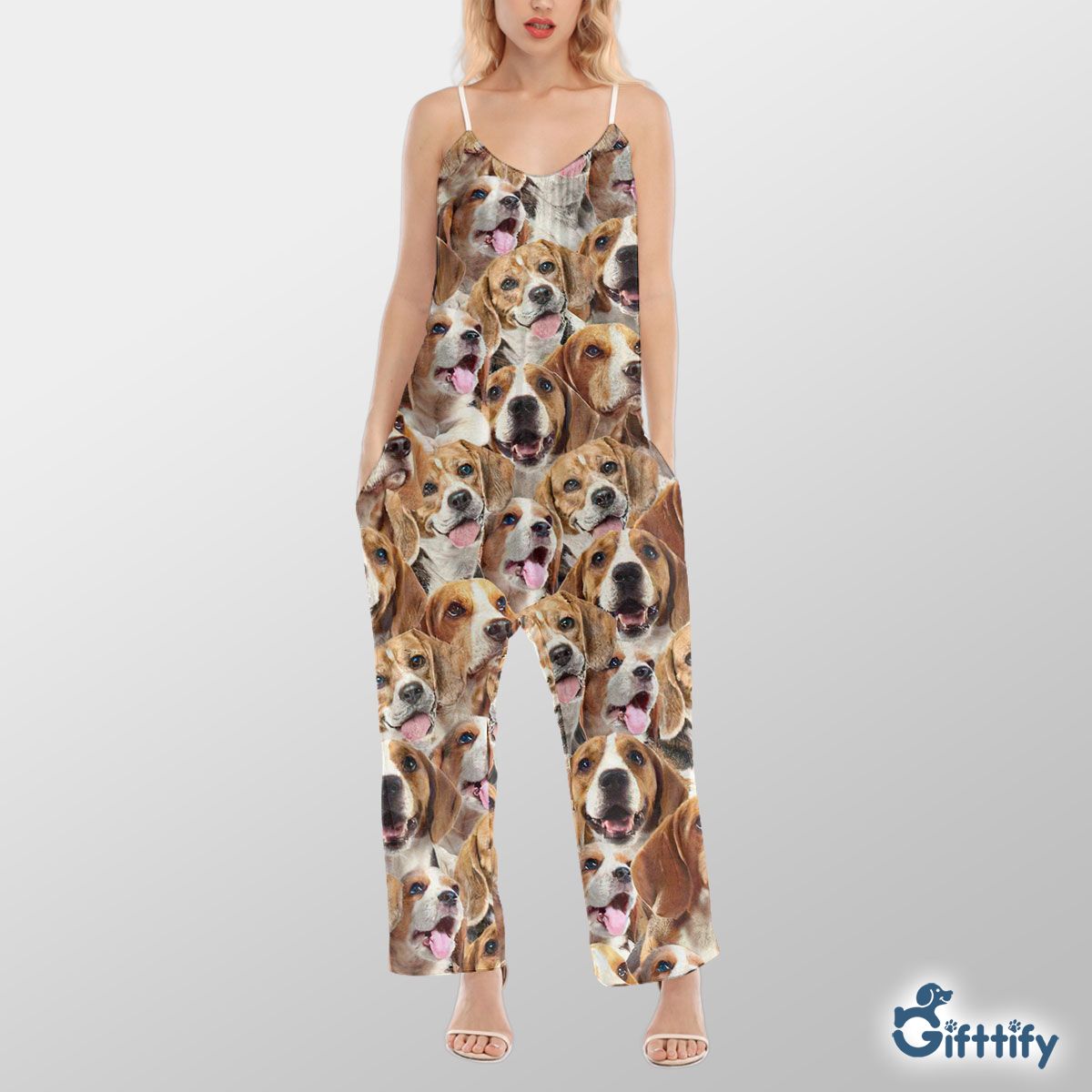 Blank Beag A Punch Of Lovely Dogs Cami Jumpsuit