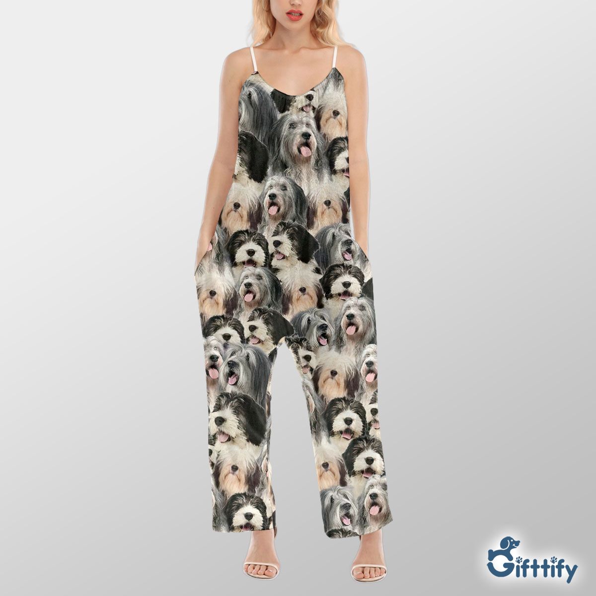 Blank Poli A Punch Of Lovely Dogs Cami Jumpsuit