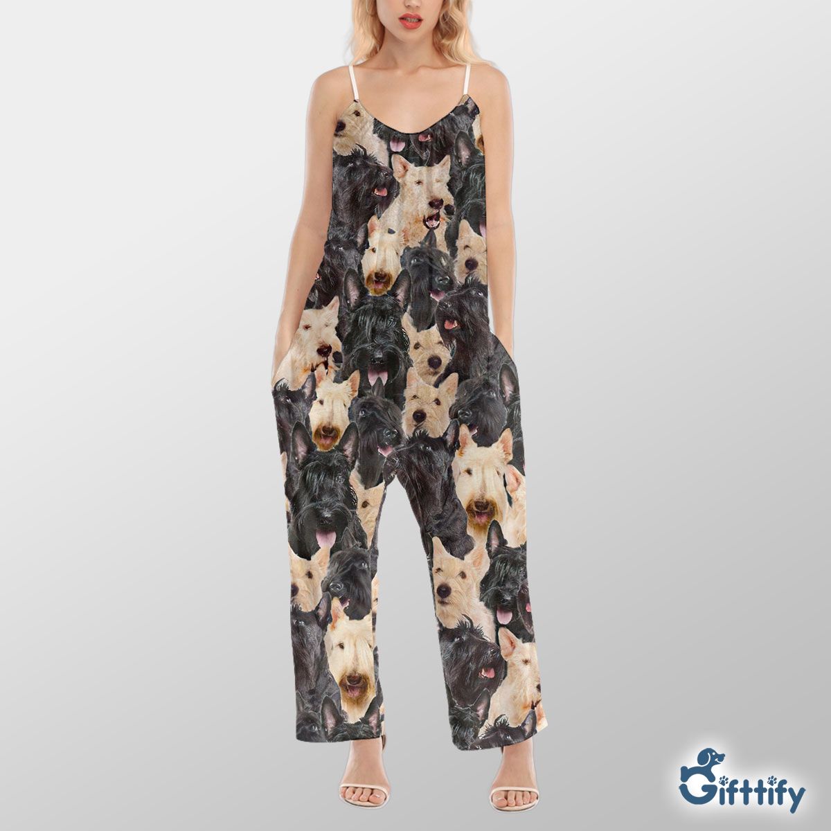 Blank Scot A Punch Of Lovely Dogs Cami Jumpsuit