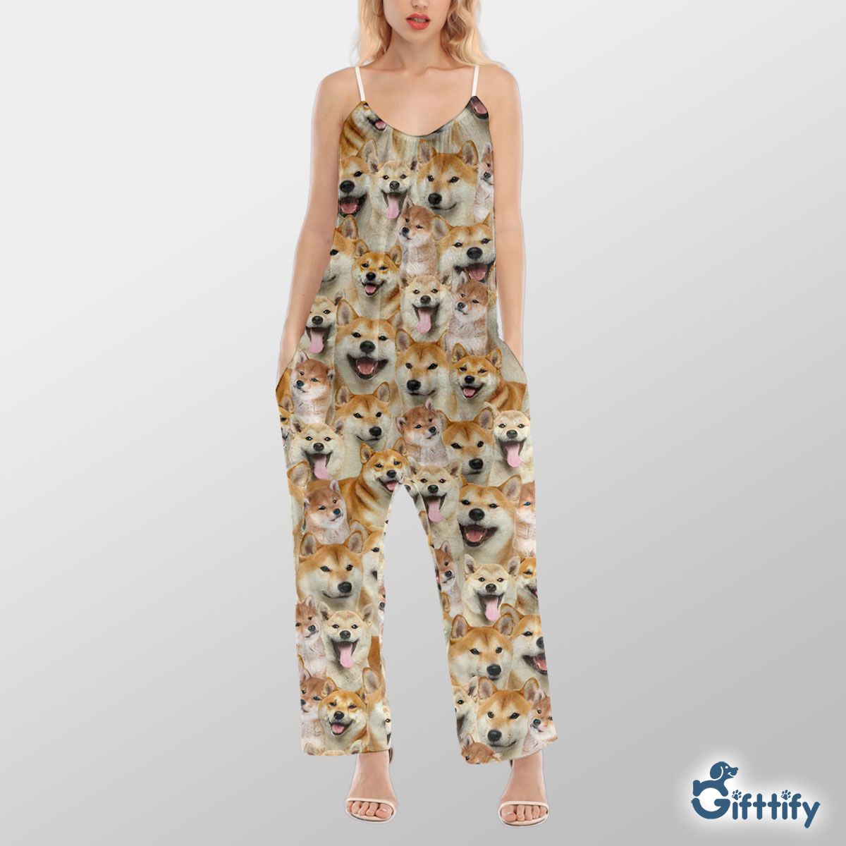 Blank Shib A Punch Of Lovely Dogs Cami Jumpsuit