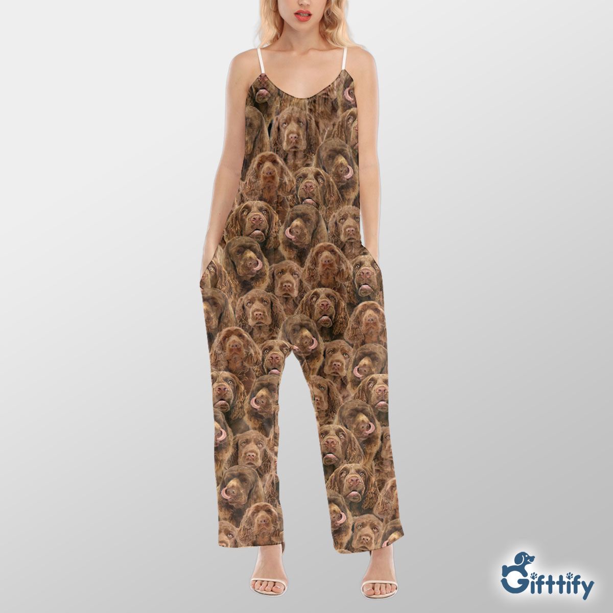 Blank Suss A Punch Of Lovely Dogs Cami Jumpsuit