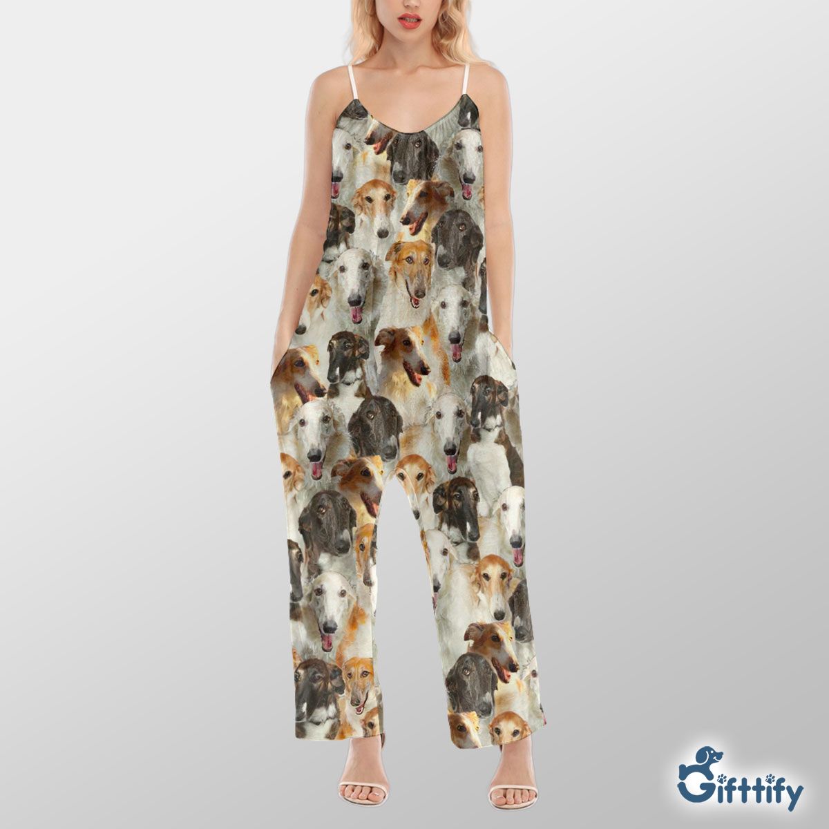 Borzoi A Punch Of Lovely Dogs Cami Jumpsuit