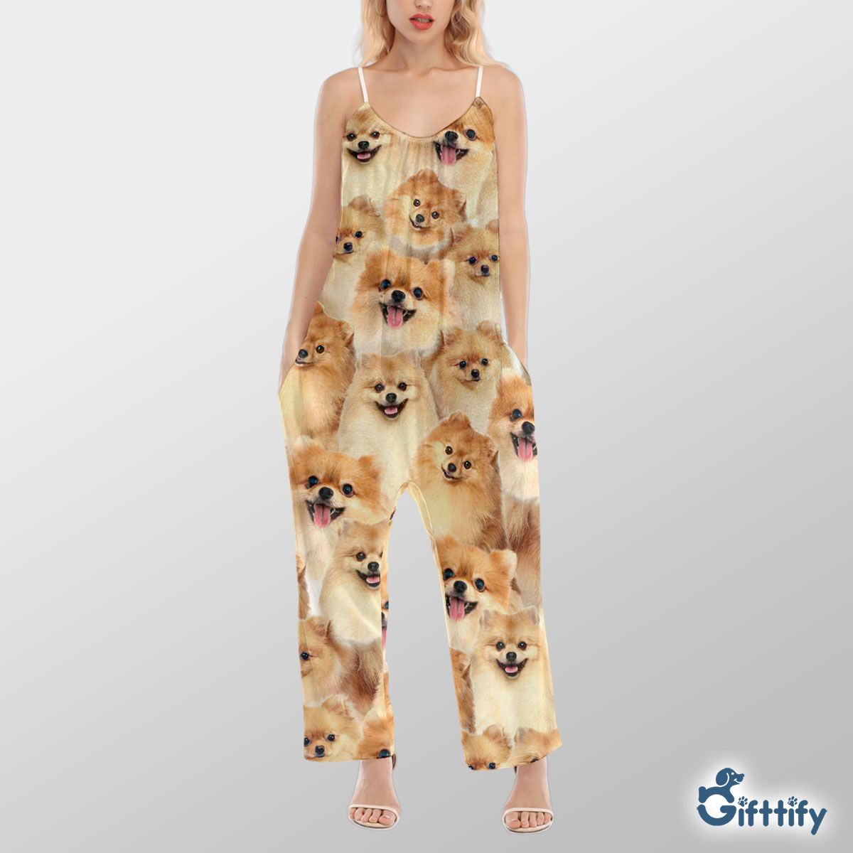 Pomeranian A Punch Of Lovely Dogs Cami Jumpsuit