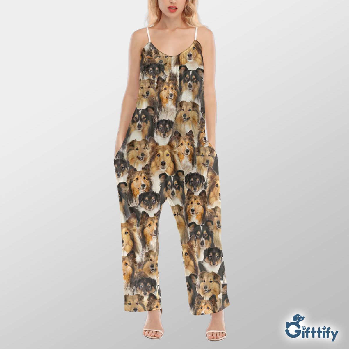 Shetland Sheepdog A Punch Of Lovely Dogs Cami Jumpsuit