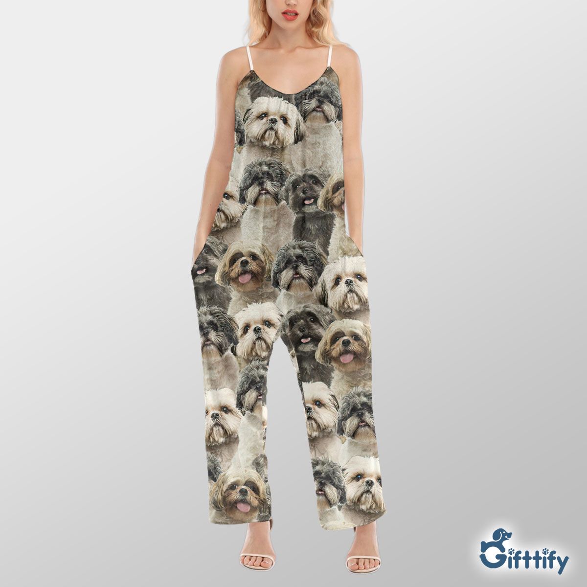 Shih Tzu A Punch Of Lovely Dogs Cami Jumpsuit