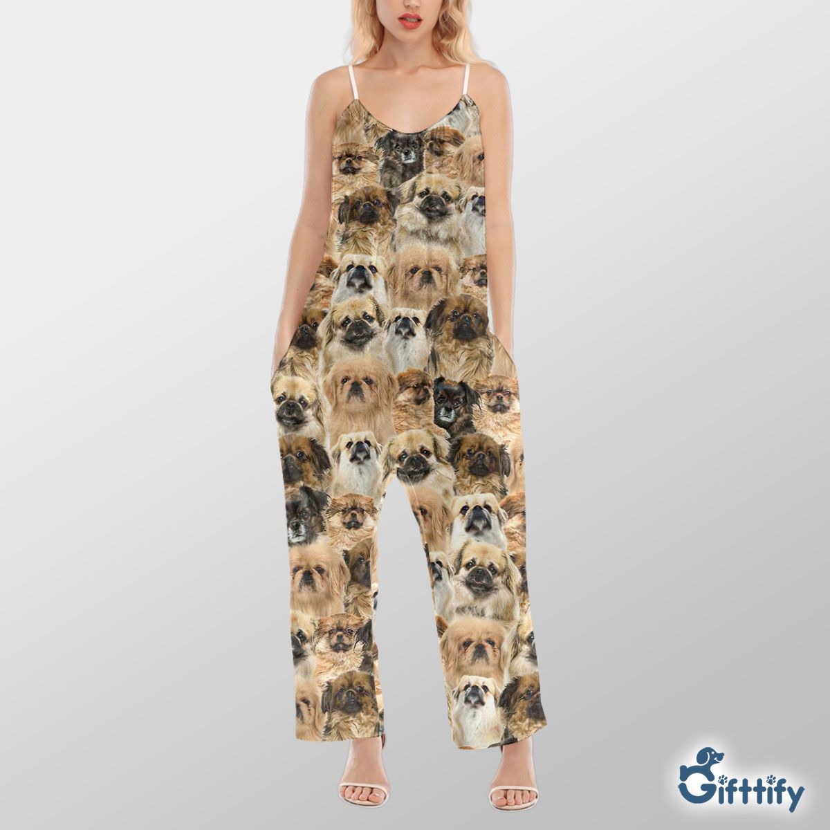 Tibe A Punch Of Lovely Dogs Cami Jumpsuit