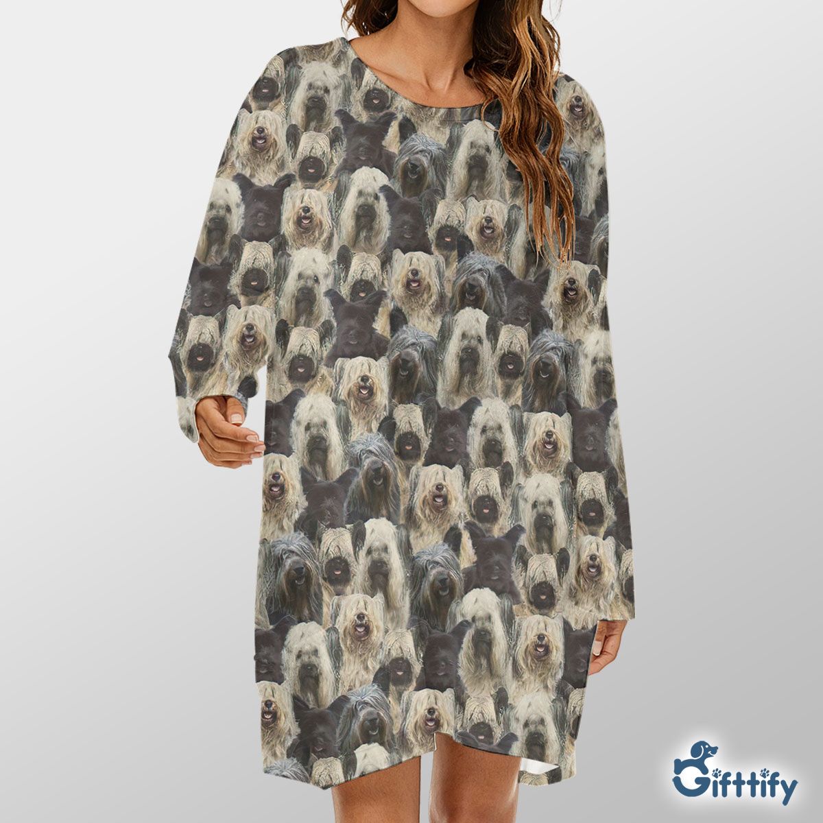 Blank Skye A Punch Of Lovely Dogs Loose Crew Neck Dress