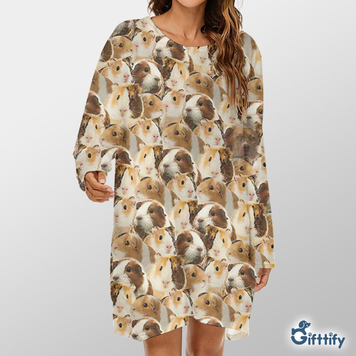 Guinea Pig A Punch Of Lovely Dogs Loose Crew Neck Dress