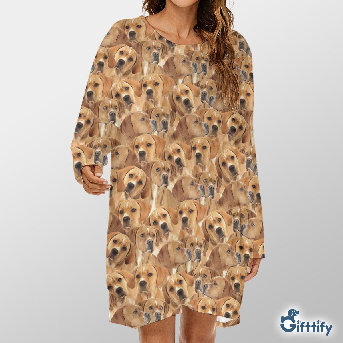 Portuguese Pointer A Punch Of Lovely Dogs Loose Crew Neck Dress