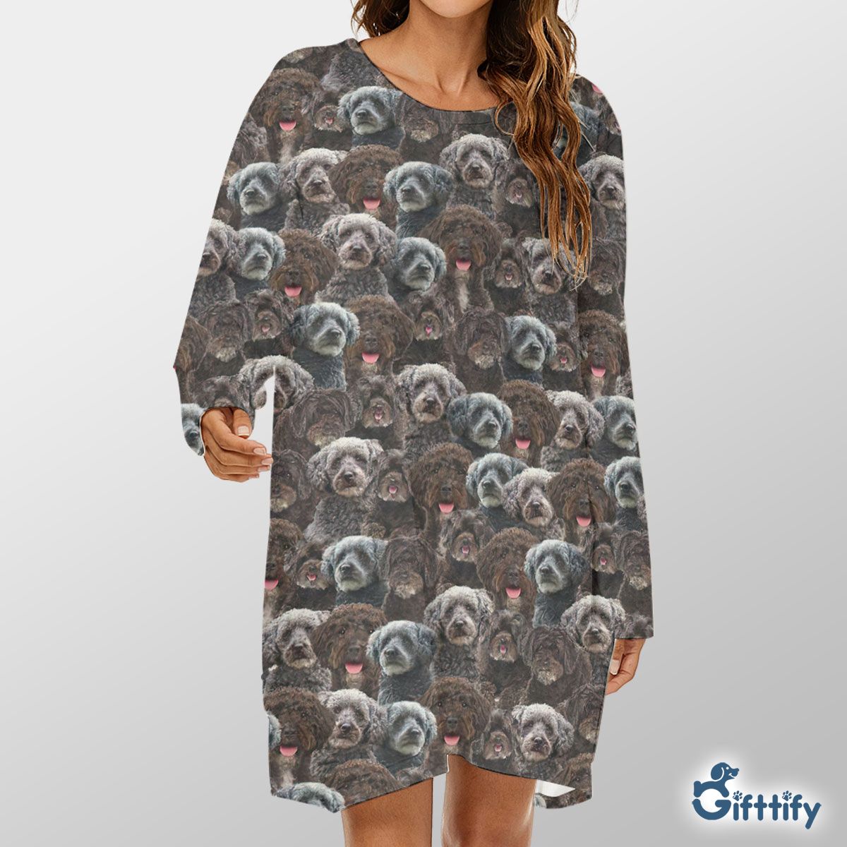 Schnoodle A Punch Of Lovely Dogs Loose Crew Neck Dress