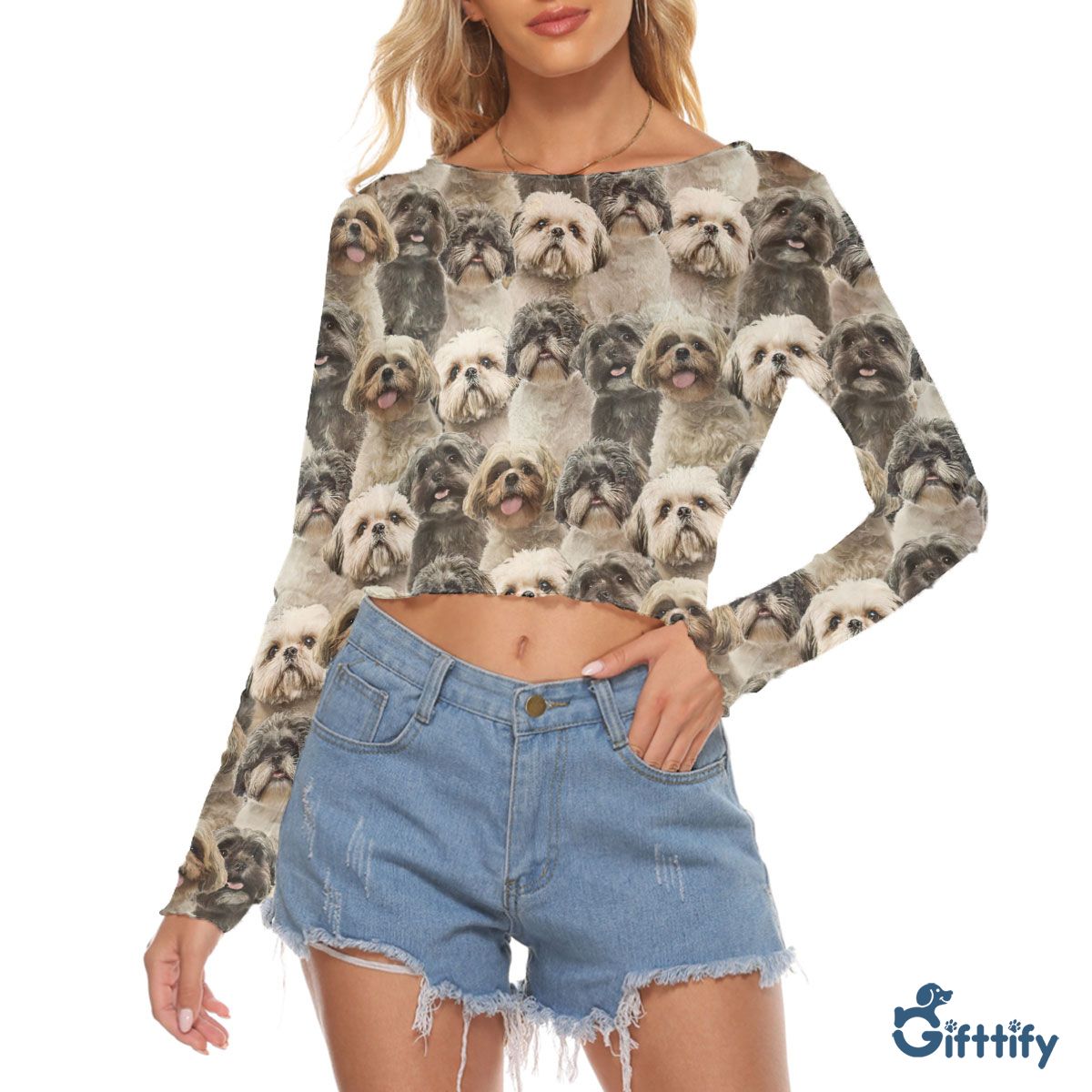 Shih Tzu A Punch Of Lovely Dogs Long Sleeves T-Shirt