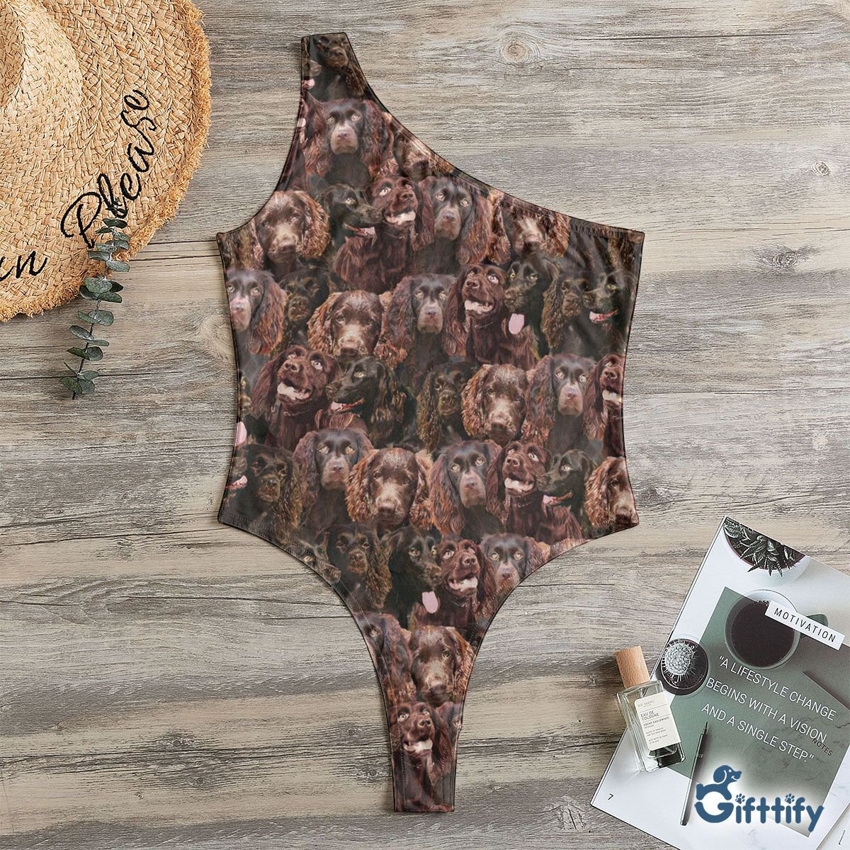 Boykin Spaniel A Punch Of Lovely Dogs One Shoulder Bodysuit