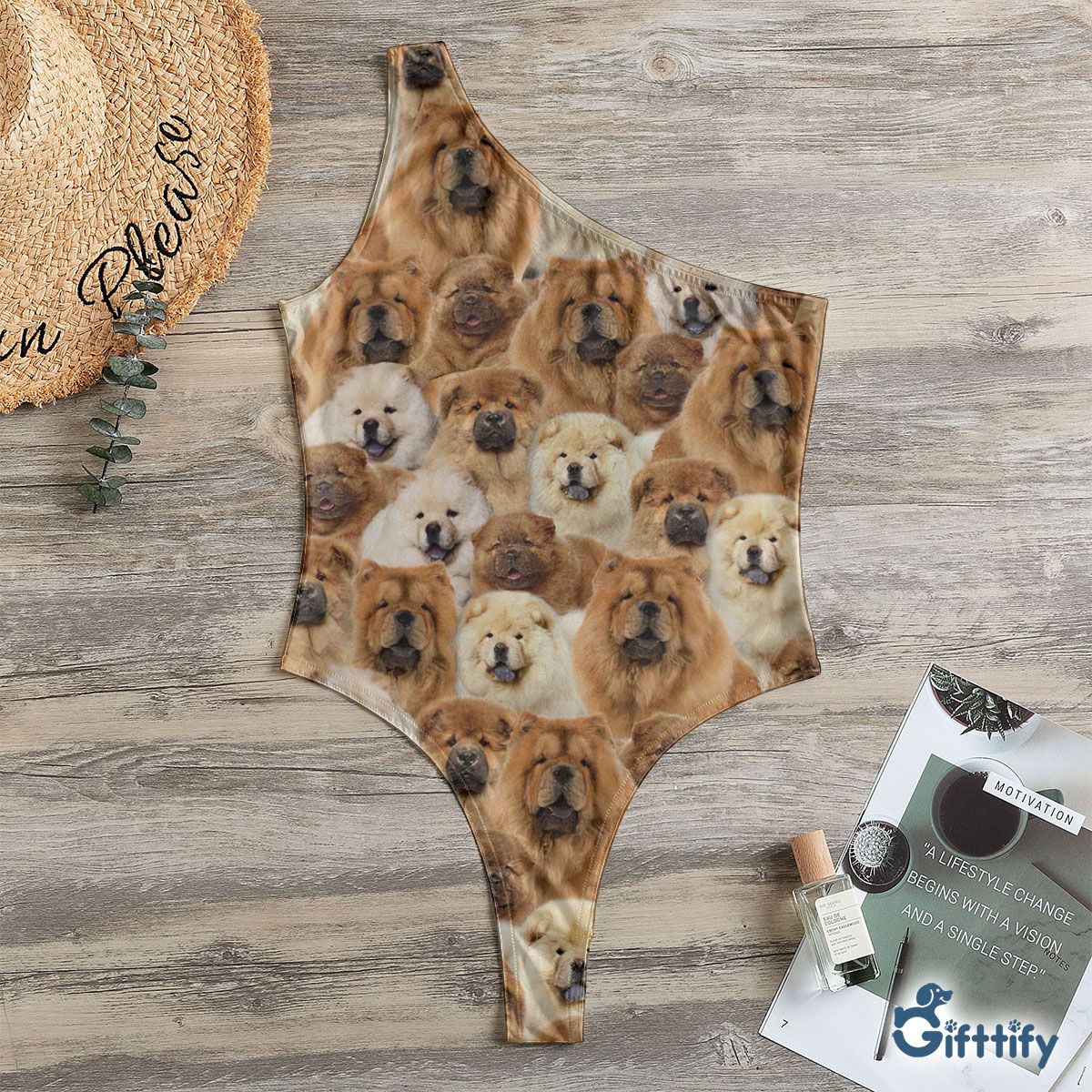 Chow Chow A Punch Of Lovely Dogs One Shoulder Bodysuit