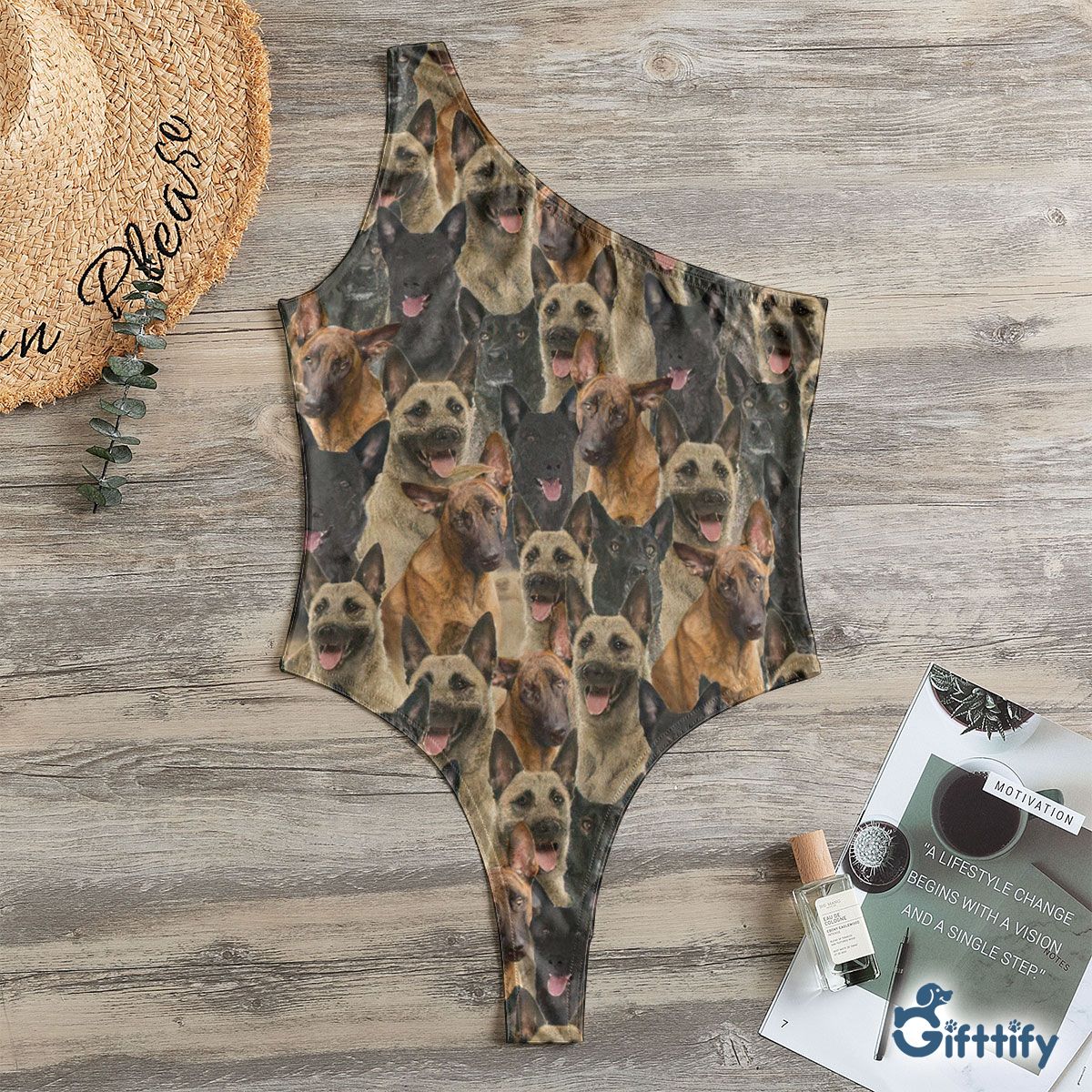 Dutch Shepherd A Punch Of Lovely Dogs One Shoulder Bodysuit