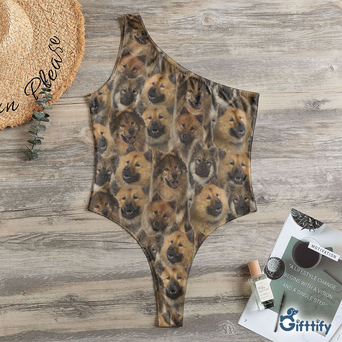 Eurazier A Punch Of Lovely Dogs One Shoulder Bodysuit