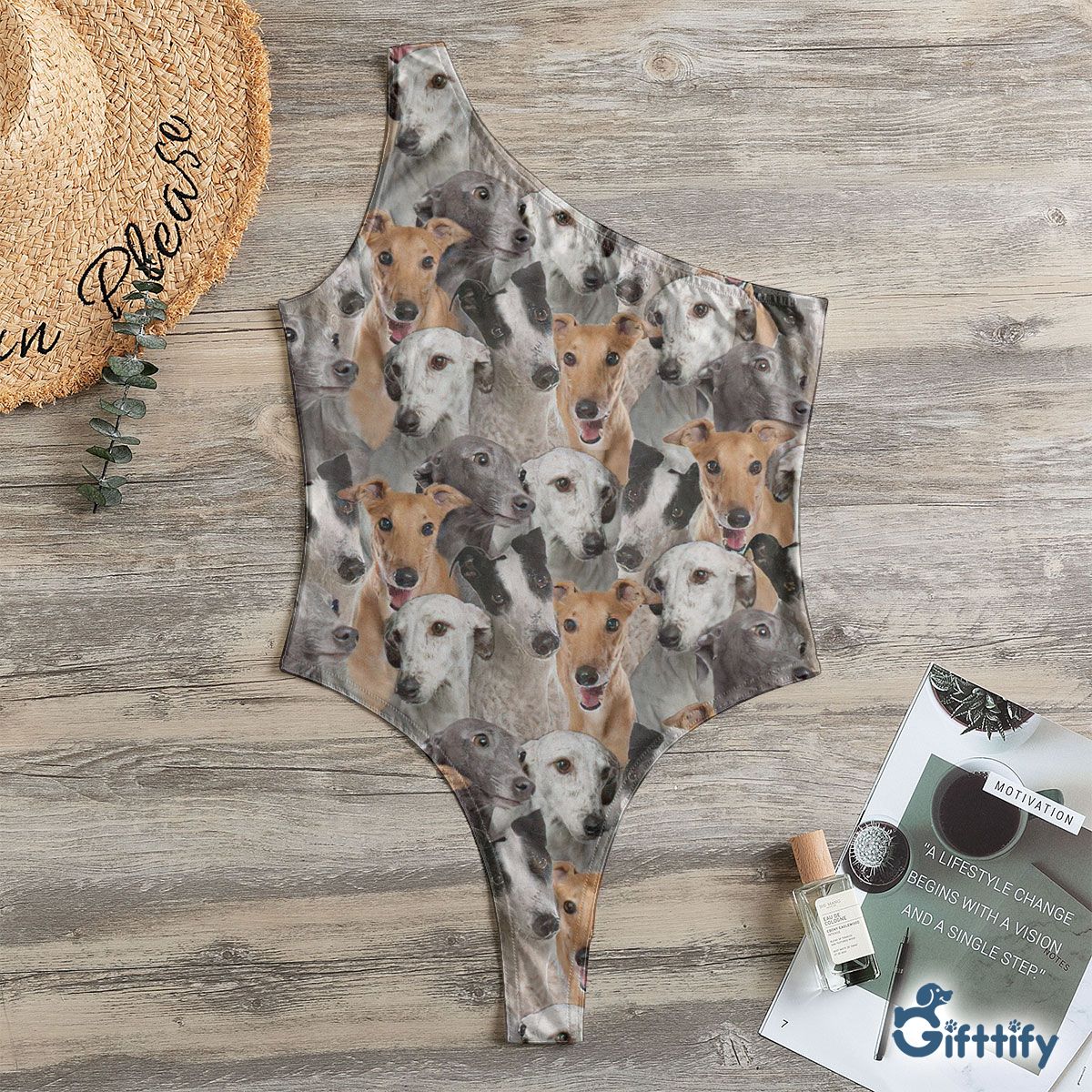 Greyhound A Punch Of Lovely Dogs One Shoulder Bodysuit