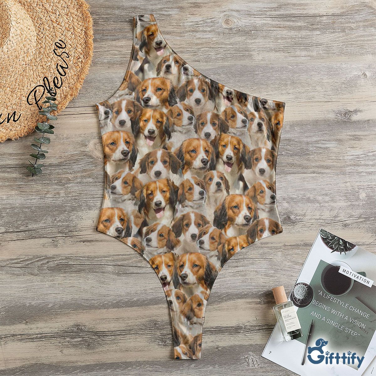 Kooikerhondje A Punch Of Lovely Dogs One Shoulder Bodysuit