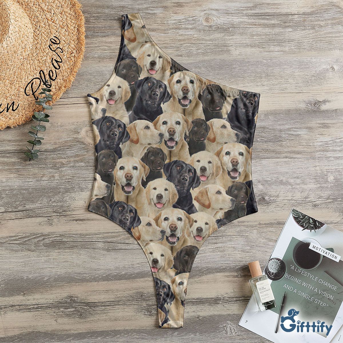 Labrador A Punch Of Lovely Dogs One Shoulder Bodysuit