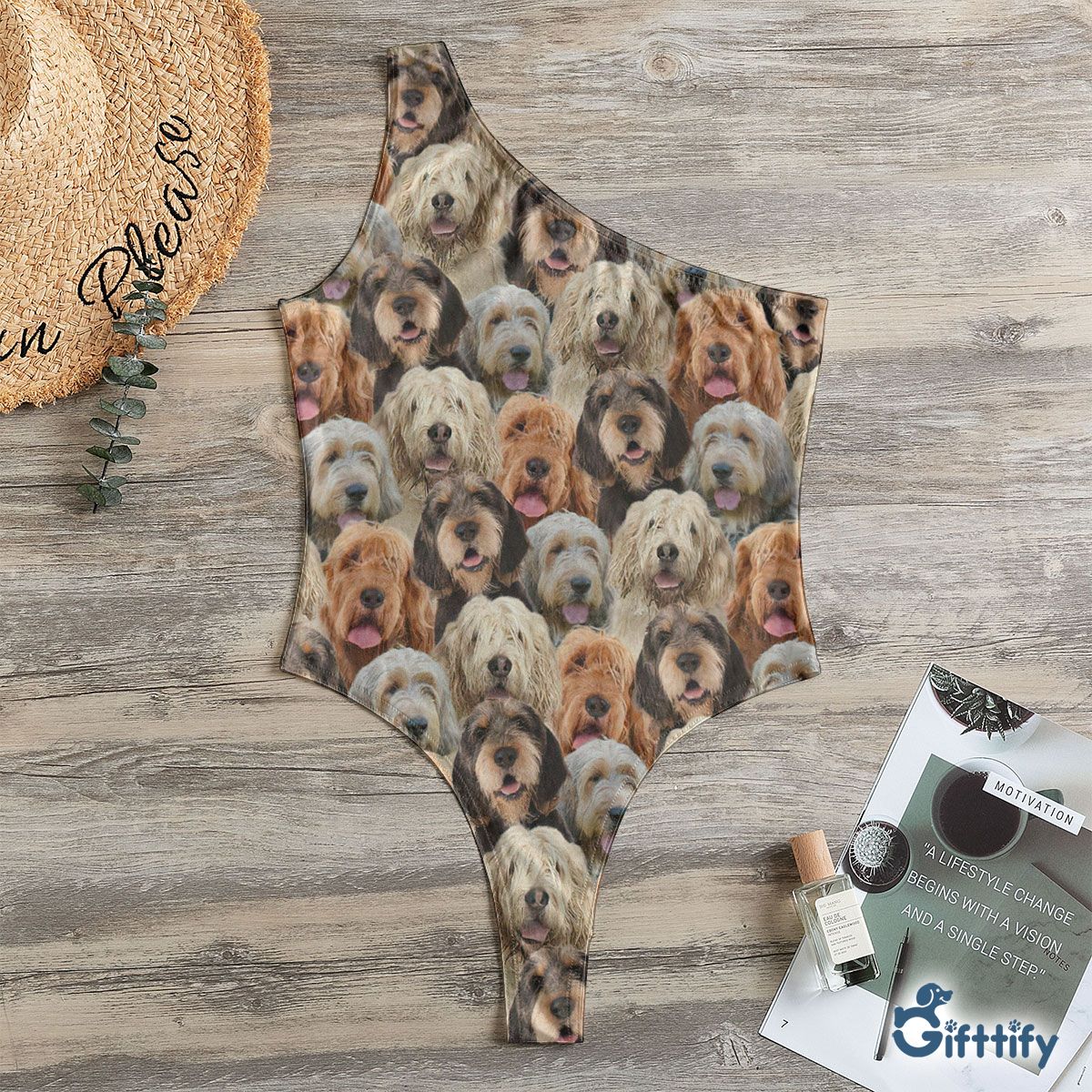 Otterhound A Punch Of Lovely Dogs One Shoulder Bodysuit