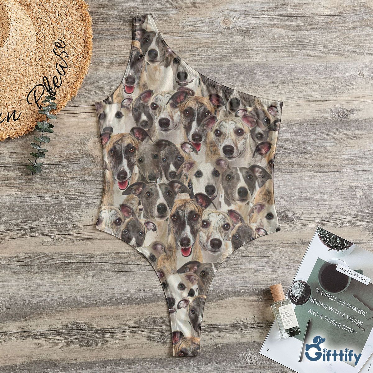 Whipper A Punch Of Lovely Dogs One Shoulder Bodysuit