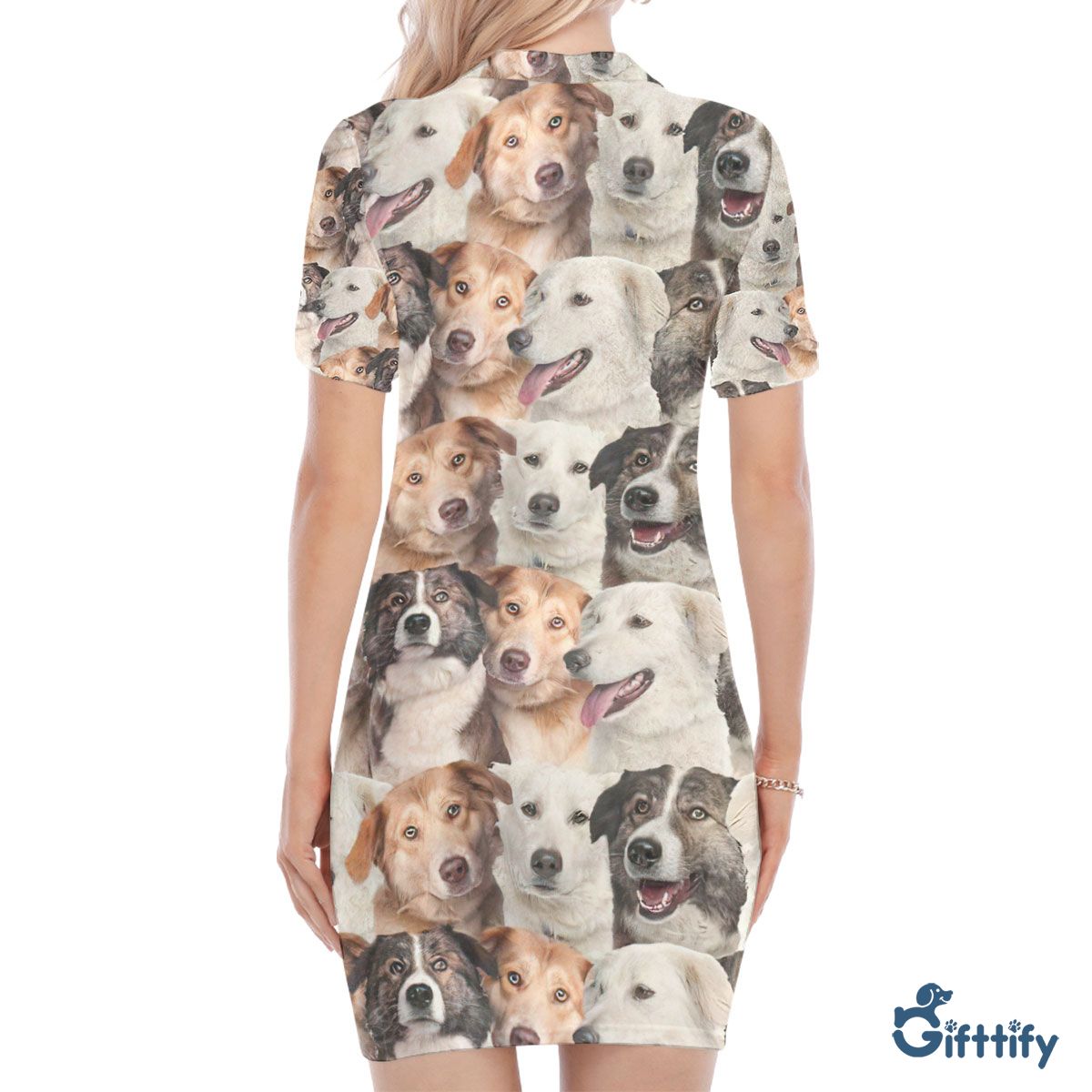 Aidi A Punch Of Lovely Dogs Polo Collar Dress