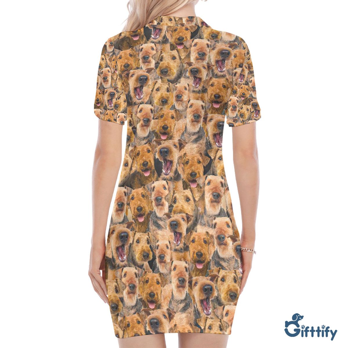 Airedale Terrier A Punch Of Lovely Dogs Polo Collar Dress