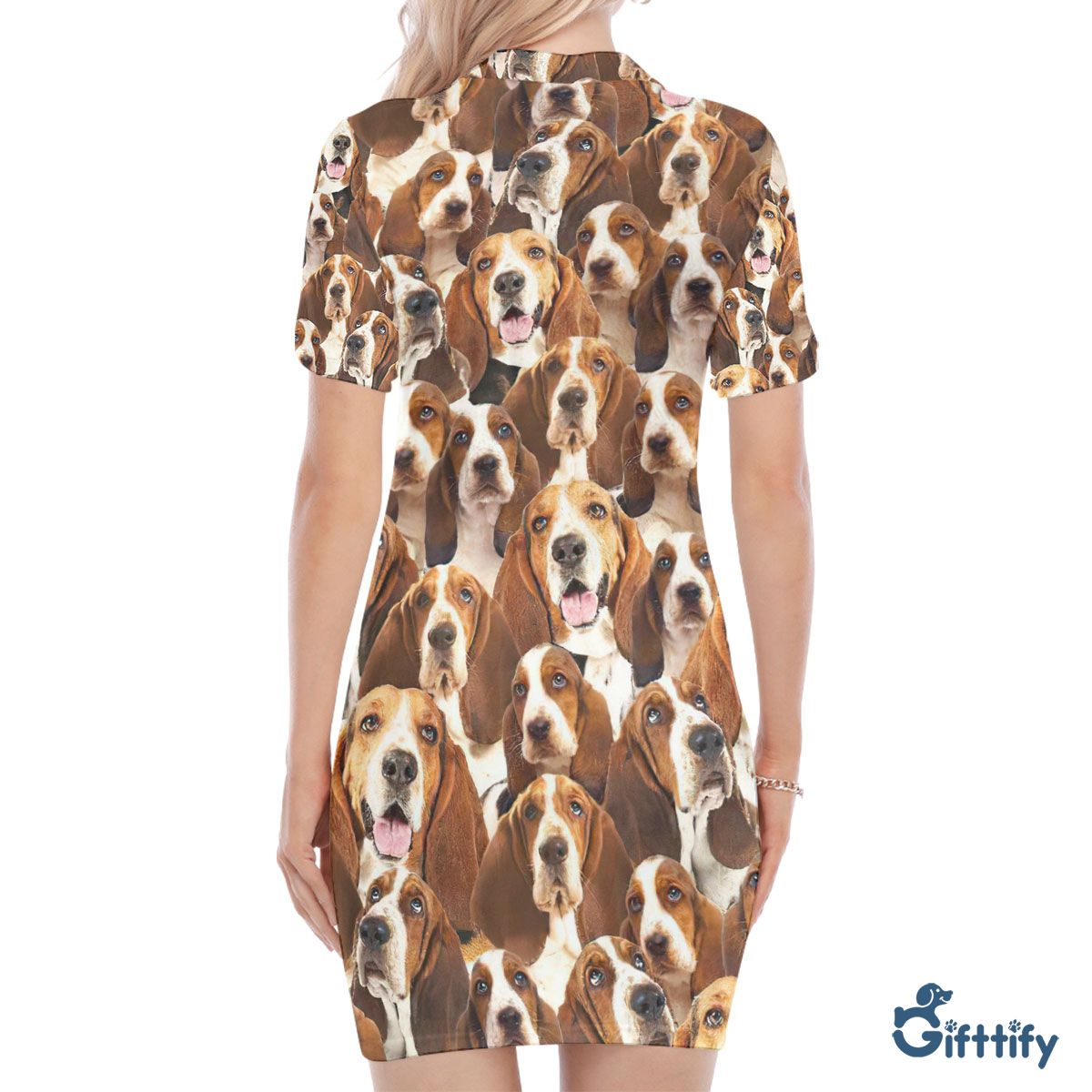 Basset Hound A Punch Of Lovely Dogs Polo Collar Dress