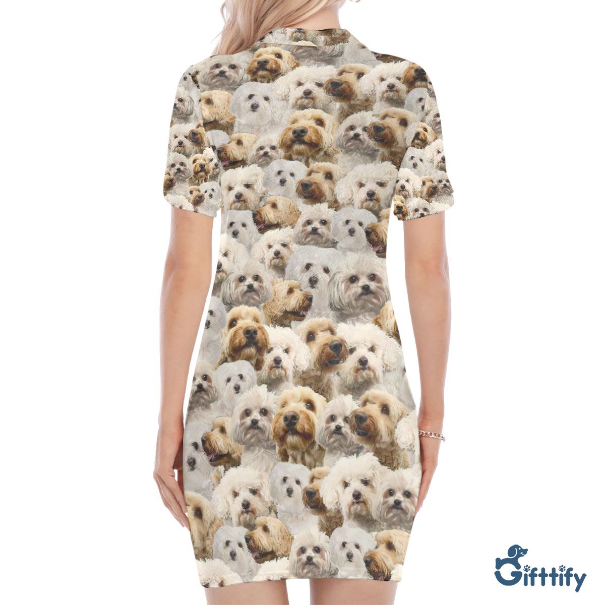 Bolo A Punch Of Lovely Dogs Polo Collar Dress