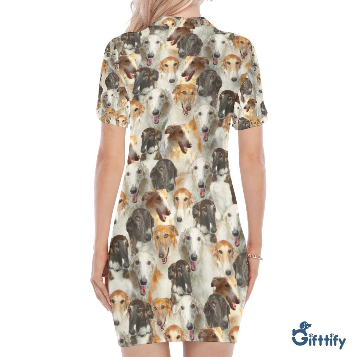 Borzoi A Punch Of Lovely Dogs Polo Collar Dress