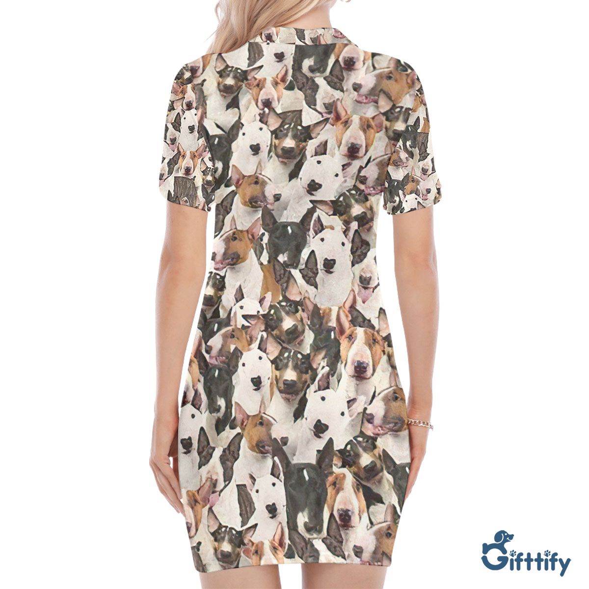 Bull Terrier A Punch Of Lovely Dogs Polo Collar Dress