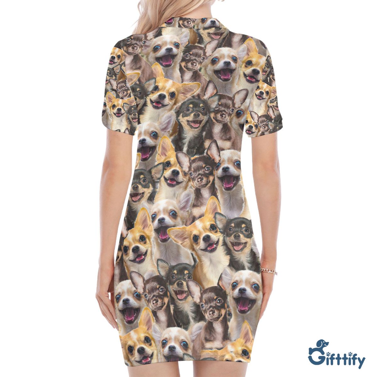 Chihuahua A Punch Of Lovely Dogs Polo Collar Dress