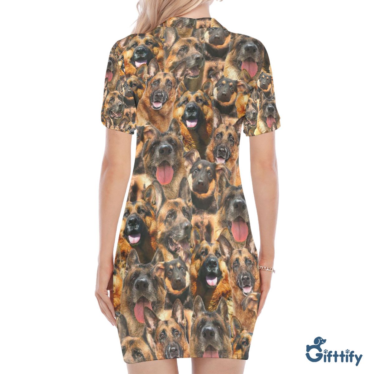 German Shepherd A Punch Of Lovely Dogs Polo Collar Dress