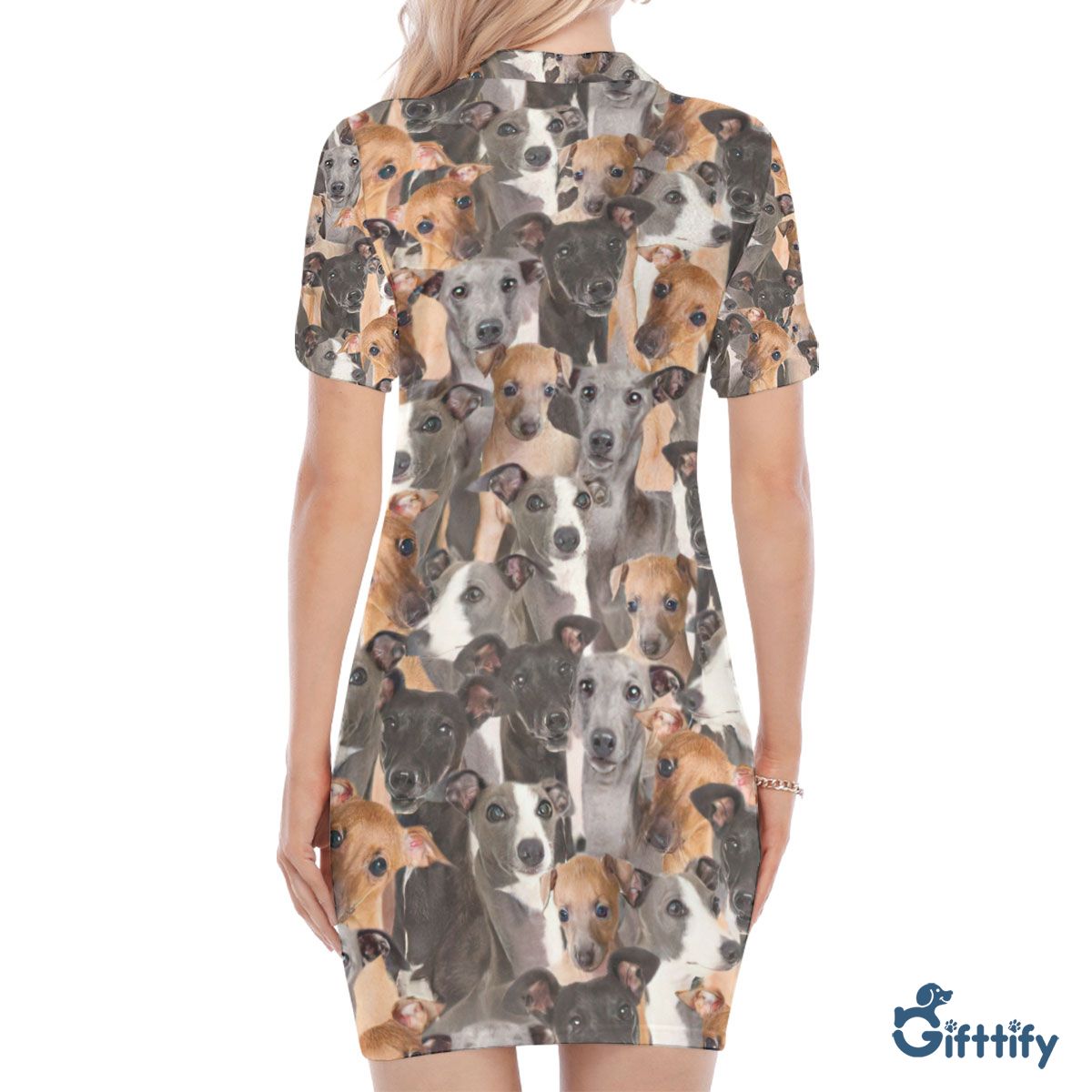 Italian Greyhound A Punch Of Lovely Dogs Polo Collar Dress