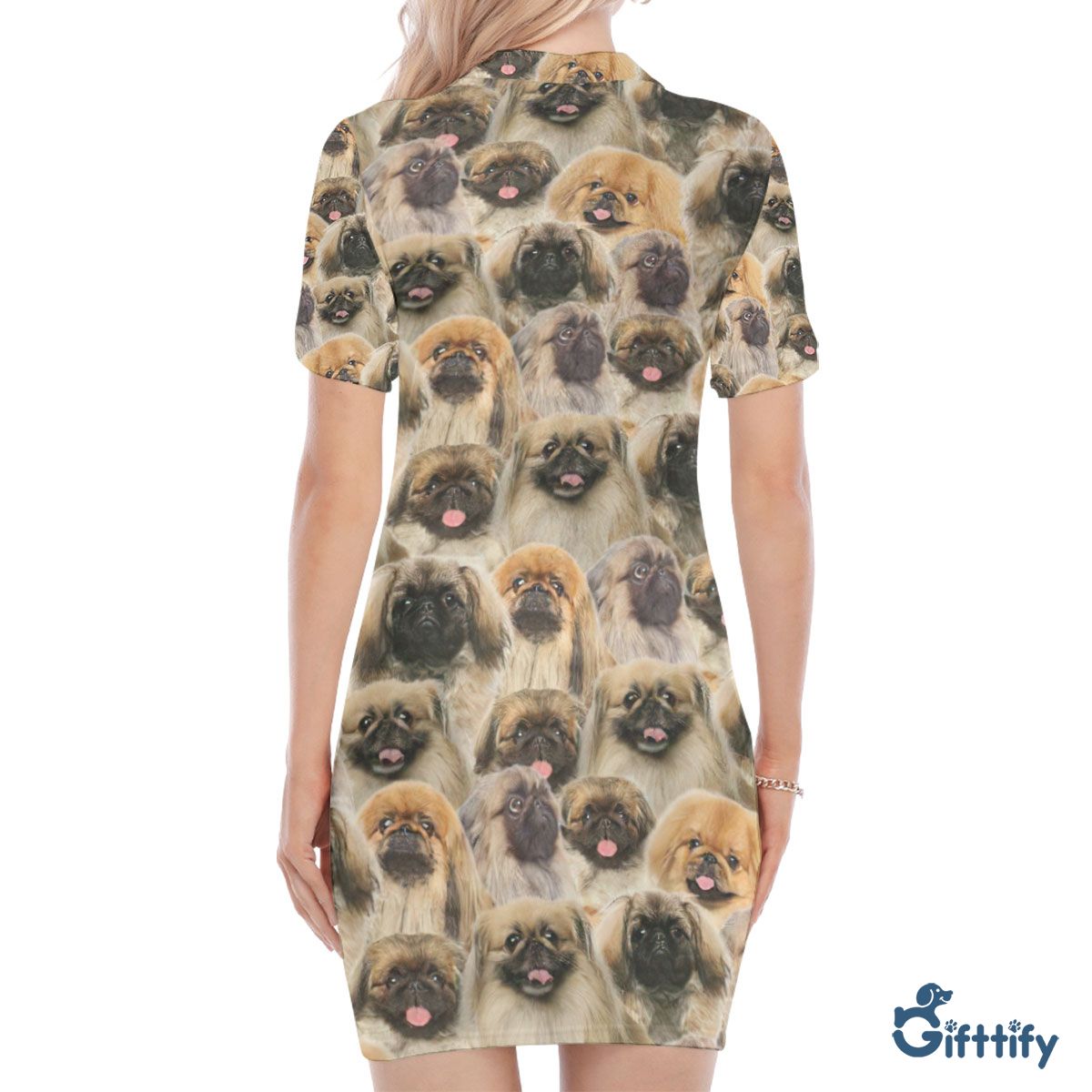 Pekingese A Punch Of Lovely Dogs Polo Collar Dress