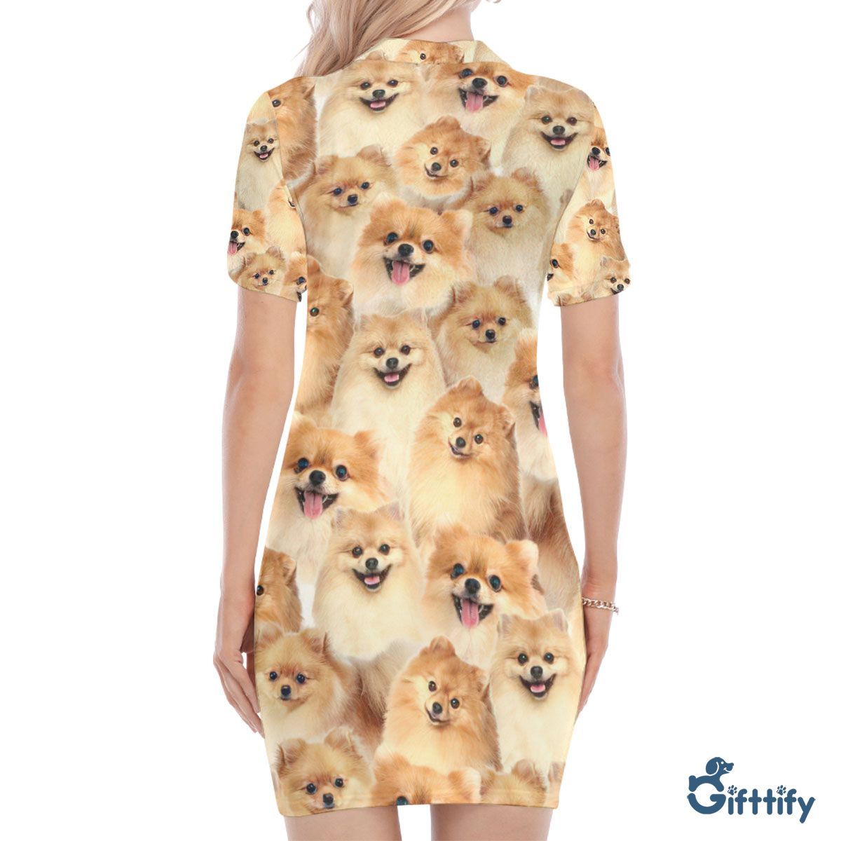 Pomeranian A Punch Of Lovely Dogs Polo Collar Dress