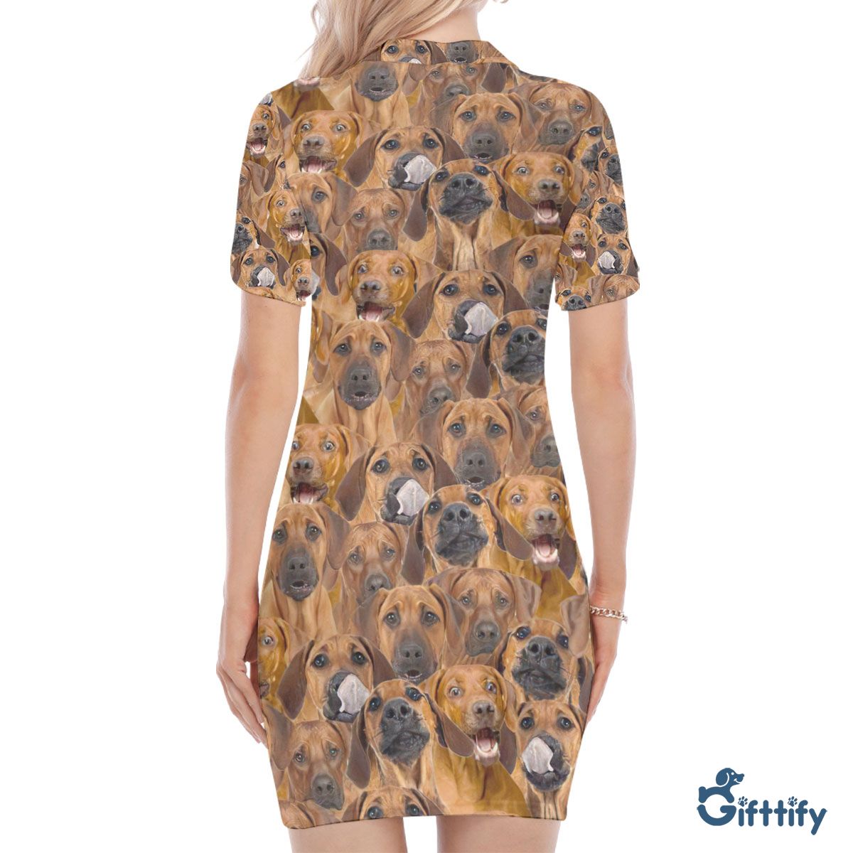 Rhodesian Ridgeback A Punch Of Lovely Dogs Polo Collar Dress