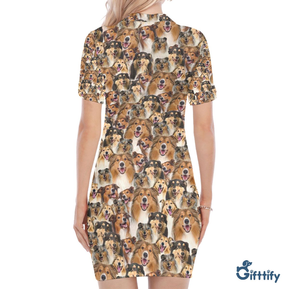 Rough Collie A Punch Of Lovely Dogs Polo Collar Dress