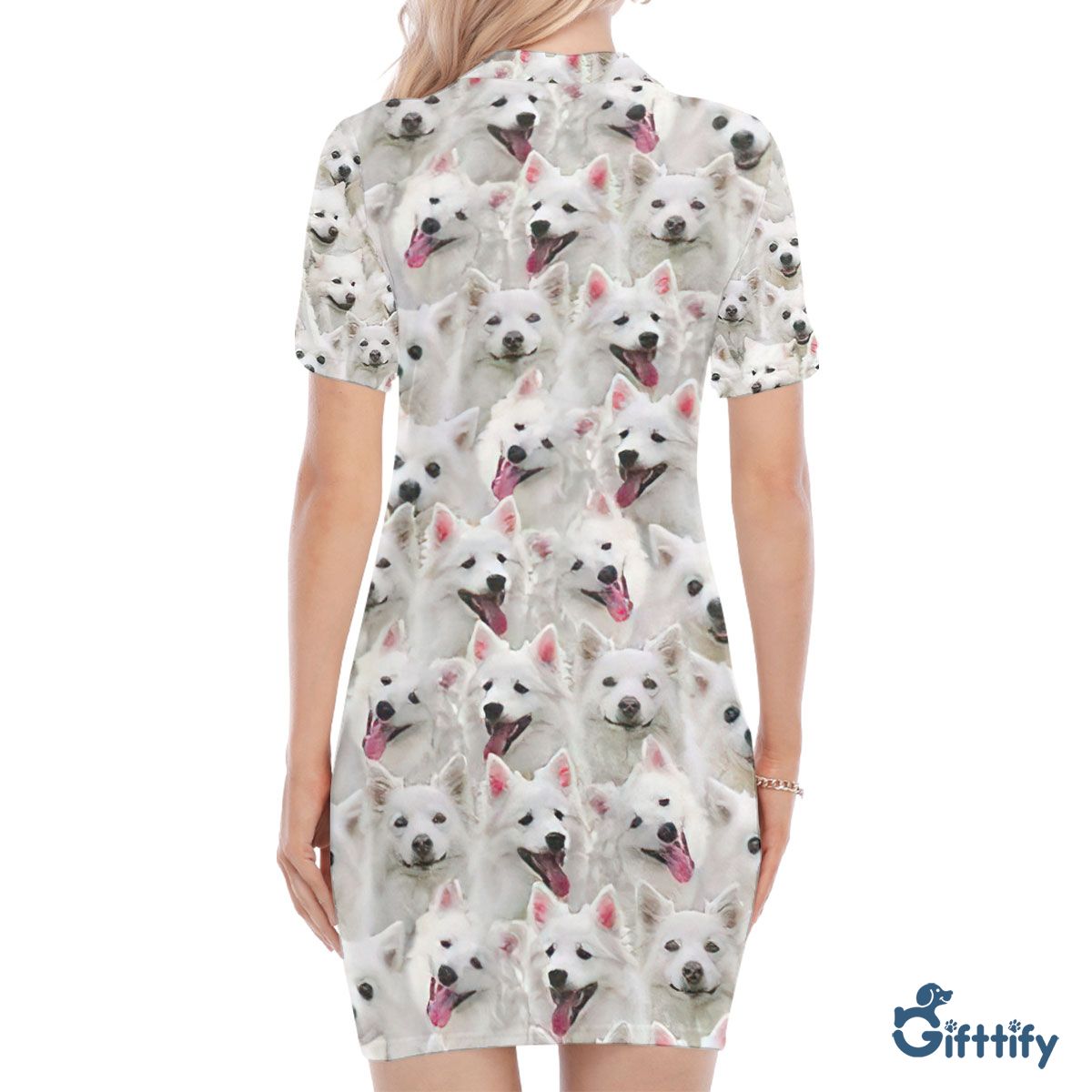 Samoyed A Punch Of Lovely Dogs Polo Collar Dress