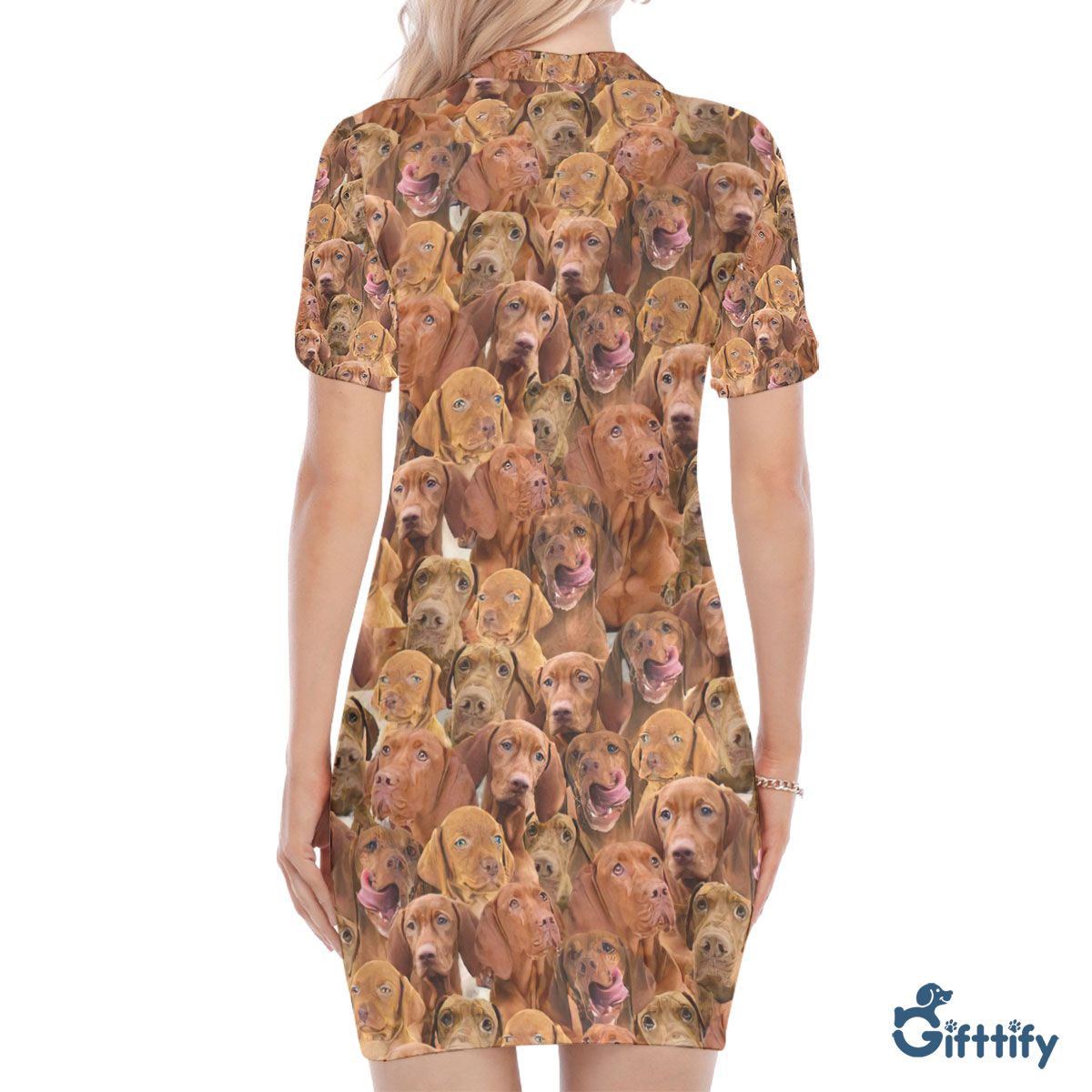 Vizsla A Punch Of Lovely Dogs Polo Collar Dress