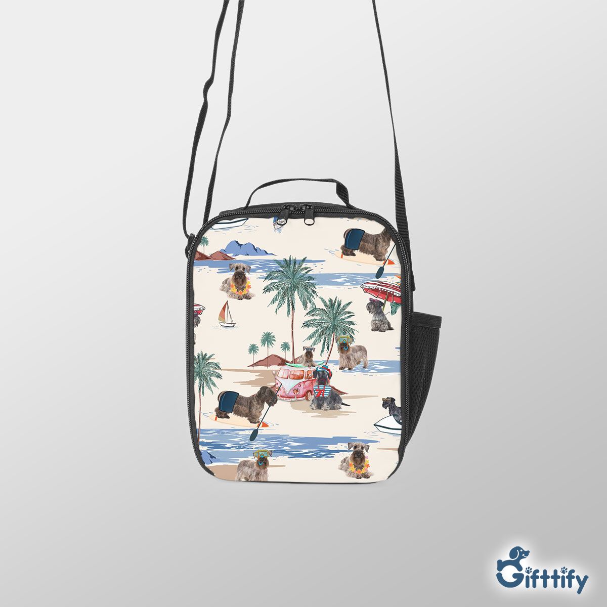 Cesky Terrier Lunch Box Bag - Dog Beach, Boating, Relaxing, Sunbathing, Snorkeling, Summer Beach Vacation Lunch Box Bag