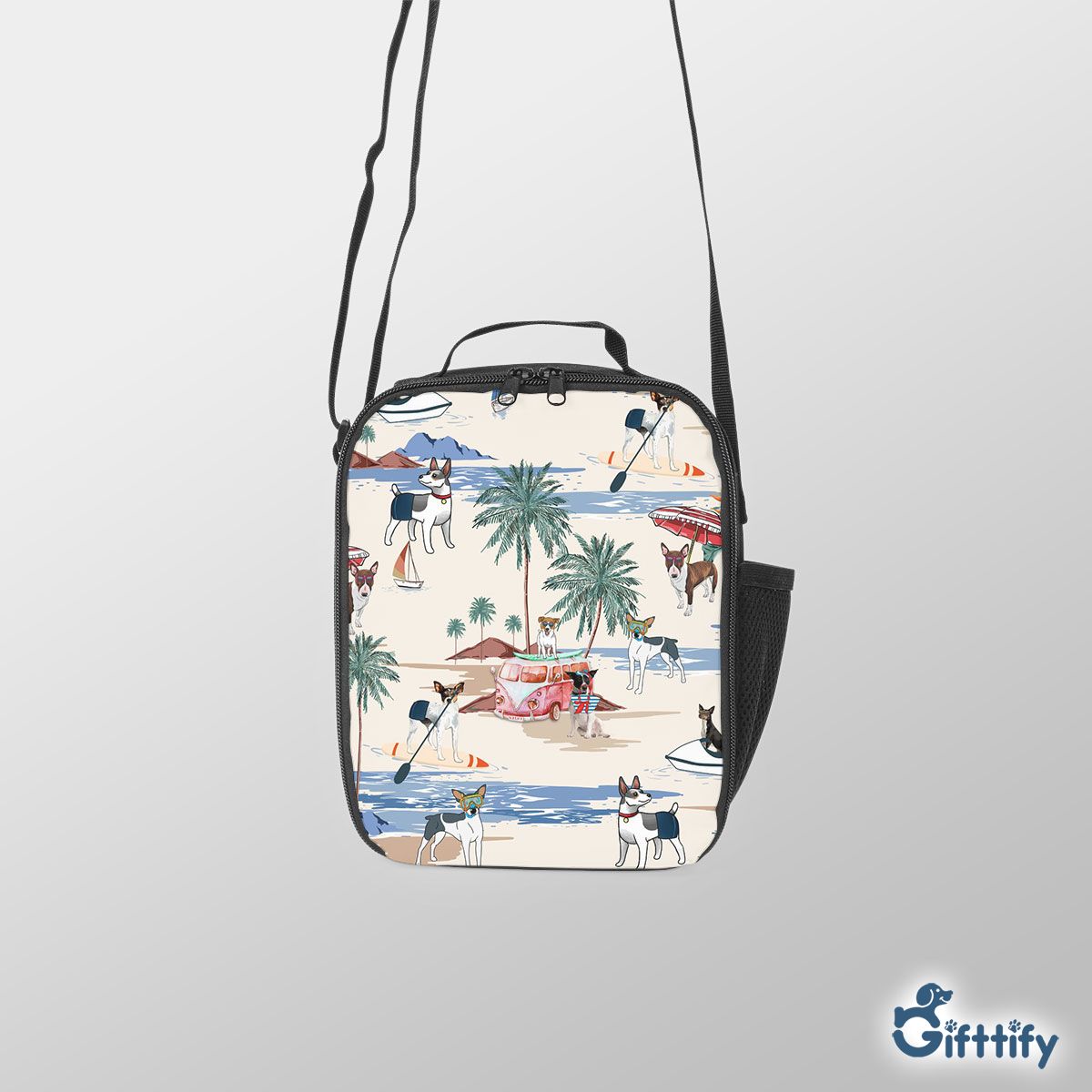 Rat Terrier Lunch Box Bag - Dog Beach, Boating, Relaxing, Sunbathing, Snorkeling, Summer Beach Vacation Lunch Box Bag